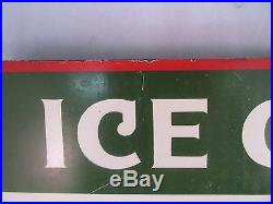 VINTAGE Ice Cold Birchola Antique Metal Tin Sign- Double sided Flange 965-X