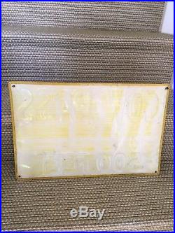 VINTAGE KASCO FEEDS COW PASS Sign embossed tin metal farm feed seed YELLOW RED