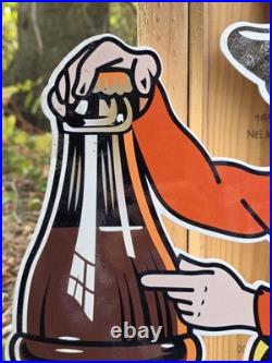 VINTAGE KAYO CHOCOLATE FLAVORED DRINK PORCELAIN HEAVY METAL SIGN 24x14