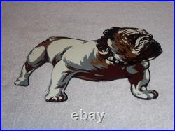 VINTAGE MACK TRUCKS With DIE-CUT BULLDOG 11 METAL DOG TRUCK GASOLINE OIL SIGN GAS