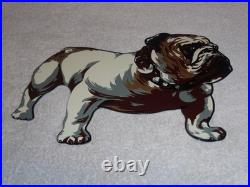 VINTAGE MACK TRUCKS With DIE-CUT BULLDOG 11 METAL DOG TRUCK GASOLINE OIL SIGN GAS