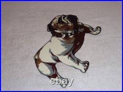 VINTAGE MACK TRUCKS With DIE-CUT BULLDOG 11 METAL DOG TRUCK GASOLINE OIL SIGN GAS
