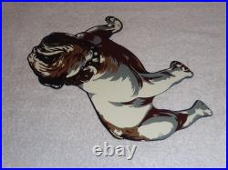 VINTAGE MACK TRUCKS With DIE-CUT BULLDOG 11 METAL DOG TRUCK GASOLINE OIL SIGN GAS