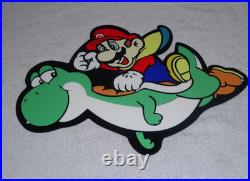 VINTAGE MARIO BROTHERS SUPER NINTENDO With YOSHI 12 SNES VIDEO GAME METAL AD SIGN