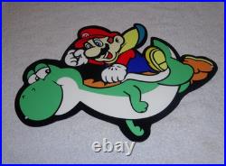 VINTAGE MARIO BROTHERS SUPER NINTENDO With YOSHI 12 SNES VIDEO GAME METAL AD SIGN