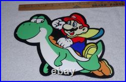 VINTAGE MARIO BROTHERS SUPER NINTENDO With YOSHI 12 SNES VIDEO GAME METAL AD SIGN
