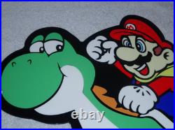 VINTAGE MARIO BROTHERS SUPER NINTENDO With YOSHI 12 SNES VIDEO GAME METAL AD SIGN VINTAGE MARIO BROTHERS SUPER NINTENDO With YOSHI 12 SNES VIDEO GAME METAL AD SIGN
