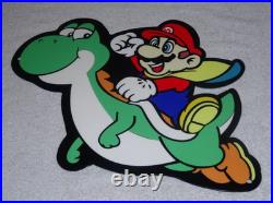 VINTAGE MARIO BROTHERS SUPER NINTENDO With YOSHI 12 SNES VIDEO GAME METAL AD SIGN