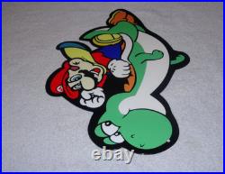 VINTAGE MARIO BROTHERS SUPER NINTENDO With YOSHI 12 SNES VIDEO GAME METAL AD SIGN