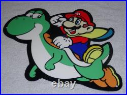 VINTAGE MARIO BROTHERS SUPER NINTENDO With YOSHI 12 SNES VIDEO GAME METAL AD SIGN