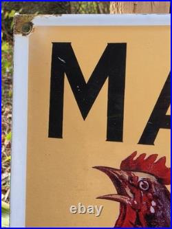 VINTAGE MAYO'S PLUG LIGHT DARK PIPE TOBACCO PORCELAIN METAL GAS SIGN 13x16.5