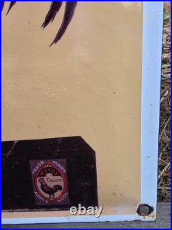 VINTAGE MAYO'S PLUG LIGHT DARK PIPE TOBACCO PORCELAIN METAL GAS SIGN 13x16.5