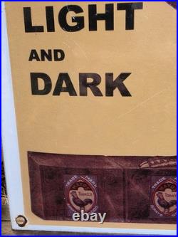 VINTAGE MAYO'S PLUG LIGHT DARK PIPE TOBACCO PORCELAIN METAL GAS SIGN 13x16.5