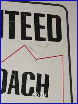 VINTAGE METAL ROACH SPRAY SIGN FROM A NC HARDWARE STORE! 30x36! DOUBLE SIDED