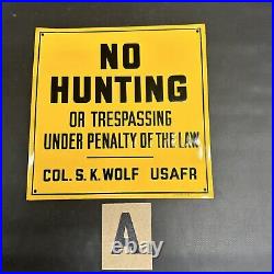 VINTAGE METAL SIGN POSTED NO TRESPASSING HUNTING EMBOSSED Remington Winchester VINTAGE METAL SIGN POSTED NO TRESPASSING HUNTING EMBOSSED Remington Winchester