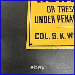VINTAGE METAL SIGN POSTED NO TRESPASSING HUNTING EMBOSSED Remington Winchester VINTAGE METAL SIGN POSTED NO TRESPASSING HUNTING EMBOSSED Remington Winchester