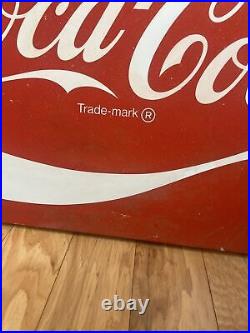 VINTAGE Metal Enjoy Coca Cola Advertising Sign Panel 36x24