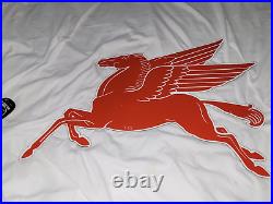 VINTAGE Mobil Gas Flying Red Horse Pegasus Metal Heavy Steel Sign Extra Large