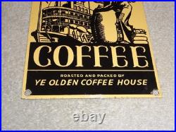 VINTAGE OLD PLANTATION COFFEE With PADDLE BOAT 10.5 PORCELAIN METAL GASOLINE SIGN