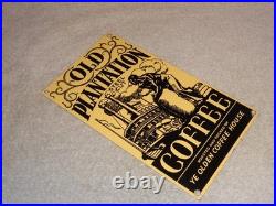 VINTAGE OLD PLANTATION COFFEE With PADDLE BOAT 10.5 PORCELAIN METAL GASOLINE SIGN
