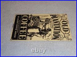 VINTAGE OLD PLANTATION COFFEE With PADDLE BOAT 10.5 PORCELAIN METAL GASOLINE SIGN
