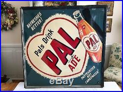 VINTAGE PAL ADE METAL SODA FOUNTAIN SIGN dated 1948