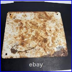 VINTAGE Porcelain NO TRESPASSING Sign STAY OFF LAND Misspell Typo ERROR 12X10