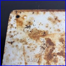 VINTAGE Porcelain NO TRESPASSING Sign STAY OFF LAND Misspell Typo ERROR 12X10