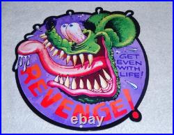 VINTAGE RAT FINK GET REVENGE With LIFE METAL RATFINK ED ROTH HOT ROD GASOLINE SIGN