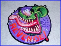 VINTAGE RAT FINK GET REVENGE With LIFE METAL RATFINK ED ROTH HOT ROD GASOLINE SIGN
