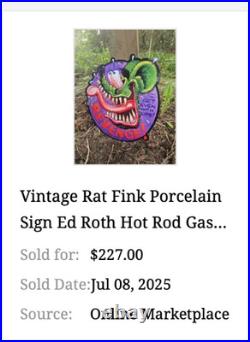 VINTAGE RAT FINK GET REVENGE With LIFE METAL RATFINK ED ROTH HOT ROD GASOLINE SIGN