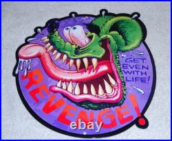 VINTAGE RAT FINK GET REVENGE With LIFE METAL RATFINK ED ROTH HOT ROD GASOLINE SIGN