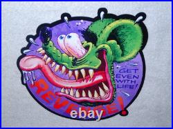 VINTAGE RAT FINK GET REVENGE With LIFE METAL RATFINK ED ROTH HOT ROD GASOLINE SIGN
