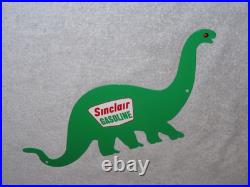 VINTAGE SINCLAIR GASOLINE With DIE-CUT DINO THE DINOSAUR 15 METAL GAS & OIL SIGN