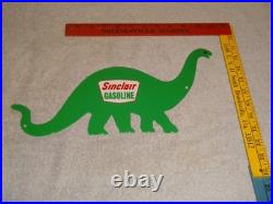 VINTAGE SINCLAIR GASOLINE With DIE-CUT DINO THE DINOSAUR 15 METAL GAS & OIL SIGN