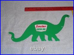 VINTAGE SINCLAIR GASOLINE With DIE-CUT DINO THE DINOSAUR 15 METAL GAS & OIL SIGN