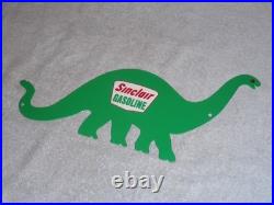 VINTAGE SINCLAIR GASOLINE With DIE-CUT DINO THE DINOSAUR 15 METAL GAS & OIL SIGN