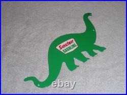 VINTAGE SINCLAIR GASOLINE With DIE-CUT DINO THE DINOSAUR 15 METAL GAS & OIL SIGN