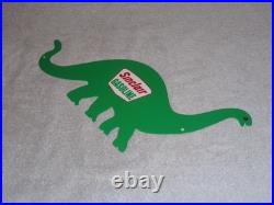 VINTAGE SINCLAIR GASOLINE With DIE-CUT DINO THE DINOSAUR 15 METAL GAS & OIL SIGN
