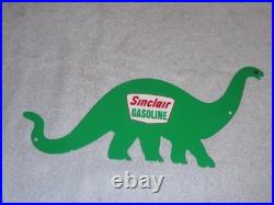 VINTAGE SINCLAIR GASOLINE With DIE-CUT DINO THE DINOSAUR 15 METAL GAS & OIL SIGN