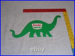 VINTAGE SINCLAIR GASOLINE With DIE-CUT DINO THE DINOSAUR 15 METAL GAS & OIL SIGN