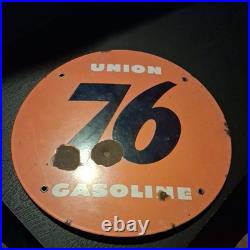 VINTAGE UNION 76 GASOLINE Metal SIGN GAS STATION PUMP PLATE MOTOR OIL AUTO