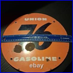 VINTAGE UNION 76 GASOLINE Metal SIGN GAS STATION PUMP PLATE MOTOR OIL AUTO
