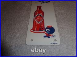 VINTAGE WARD'S ORANGE CRUSH With CRUSHY & SODA BOTTLE 2 METAL ADVERTISING SIGN LOT