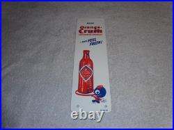 VINTAGE WARD'S ORANGE CRUSH With CRUSHY & SODA BOTTLE 2 METAL ADVERTISING SIGN LOT