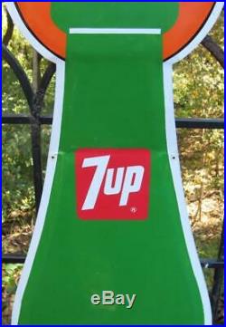 VTG 1969 Pete Max Style 7up Soda Metal 7 Up Bottle Advertising Sign 71 x 29