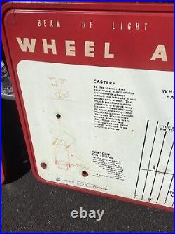 VTG John Beam Wheel Alignment Metal Sign Rare Viewliner garage Gas Oil Station