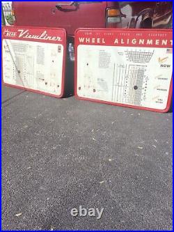 VTG John Beam Wheel Alignment Metal Sign Rare Viewliner garage Gas Oil Station