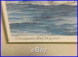 VTG Pair of John Moll CHESAPEAKE BAY Prints in metal frames Sailboat 16 x 20