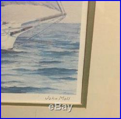 VTG Pair of John Moll CHESAPEAKE BAY Prints in metal frames Sailboat 16 x 20